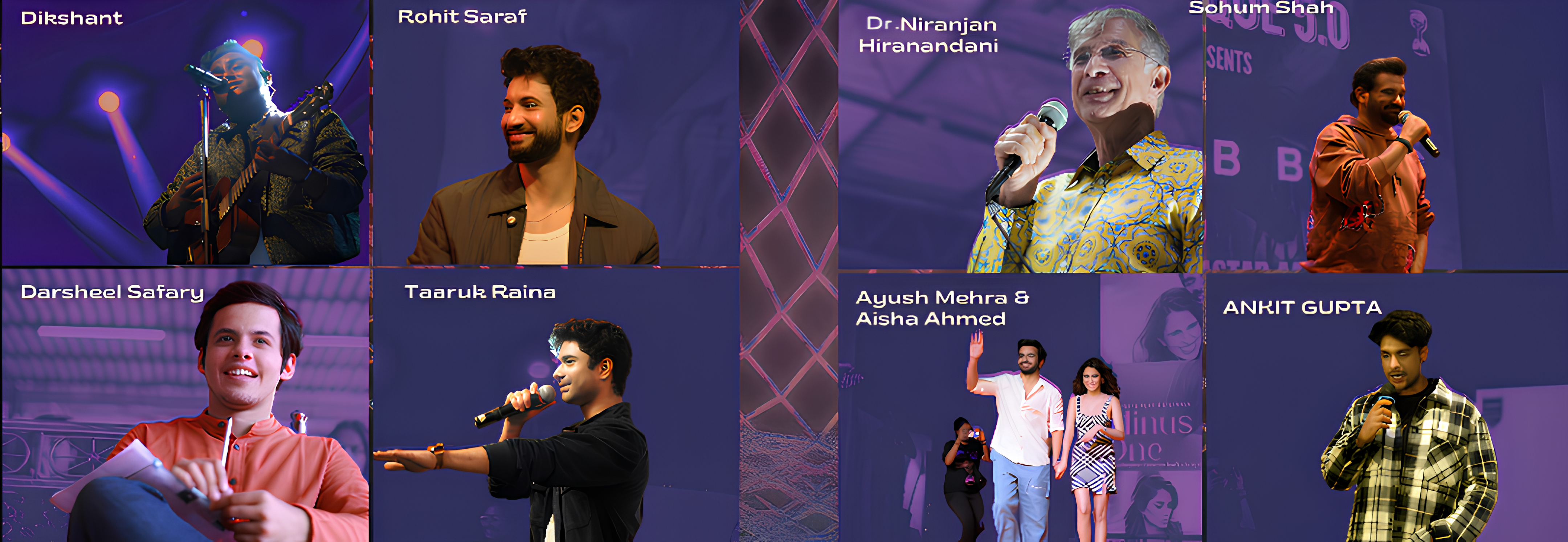 Crowd holding event signs in a campus gathering